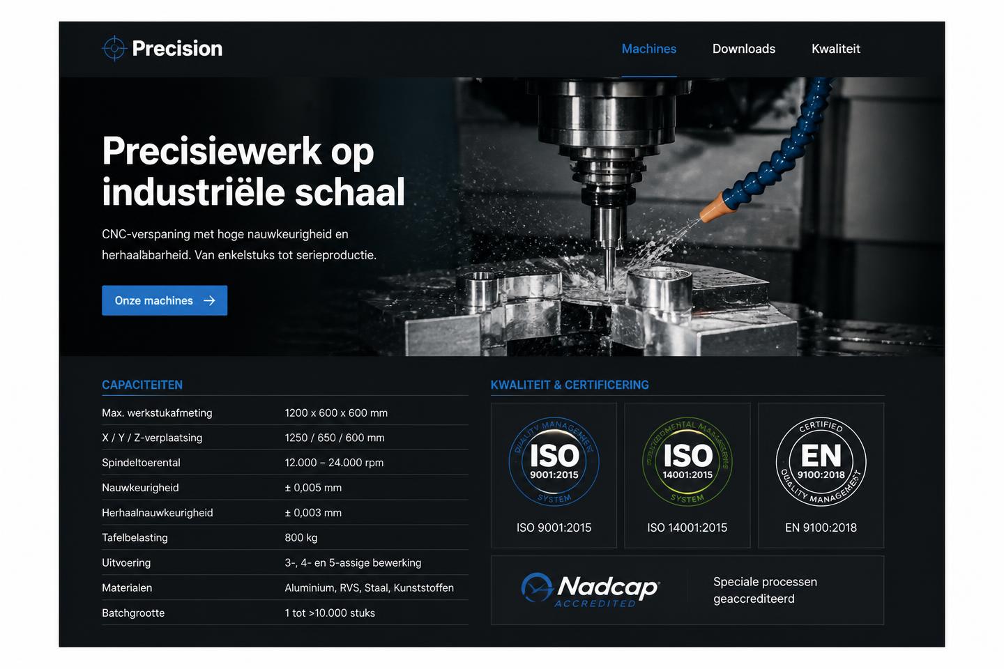 Websiteontwerp Industrieel productiebedrijf